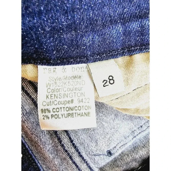 Rag & Bone 28X29 Women's Embroidered Pocket Logo Ankle Zip & Triple Zip Pockets - Picture 9 of 14